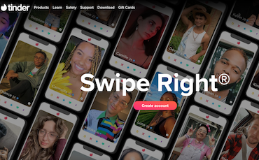tinder homepage