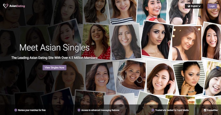 homepage screenshot of asiandating
