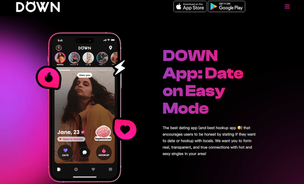 down homepage