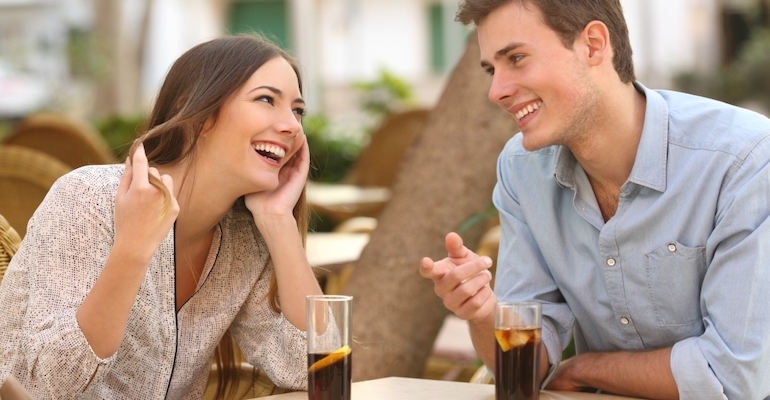compliments make girl laugh