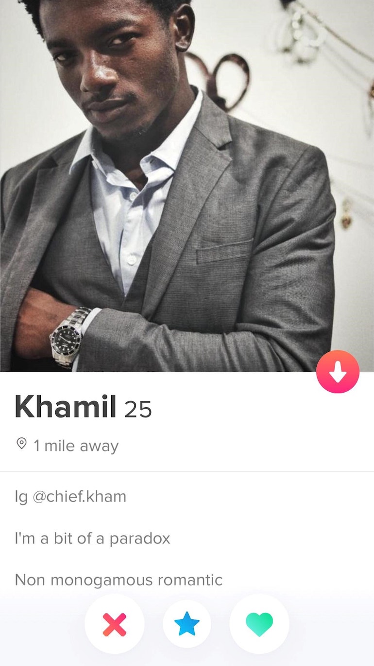 tinder profile example for men