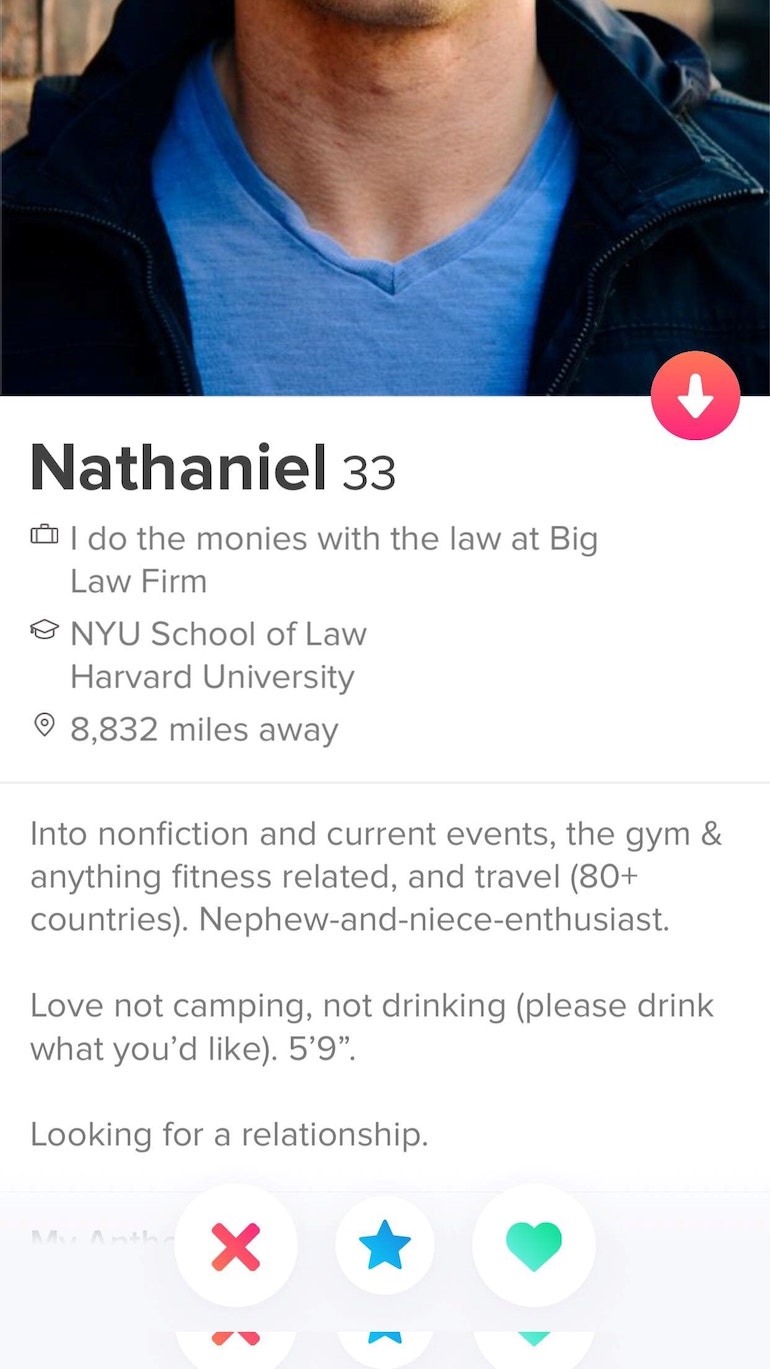 tinder profile example for men